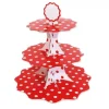 Alzate per dolci pois bianco/rosso