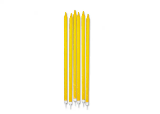 Candele matita glitter giallo