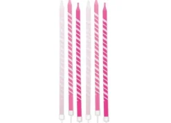 Candele spirale glitter fucsia