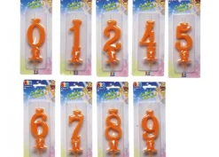 Candelina numero cera arancio