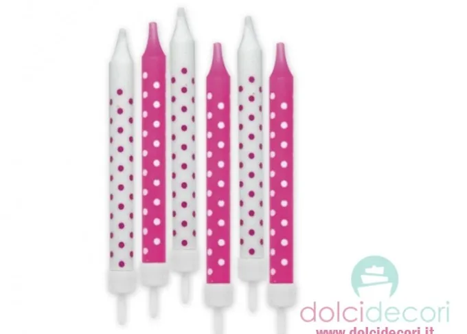 Candeline a pois fucsia