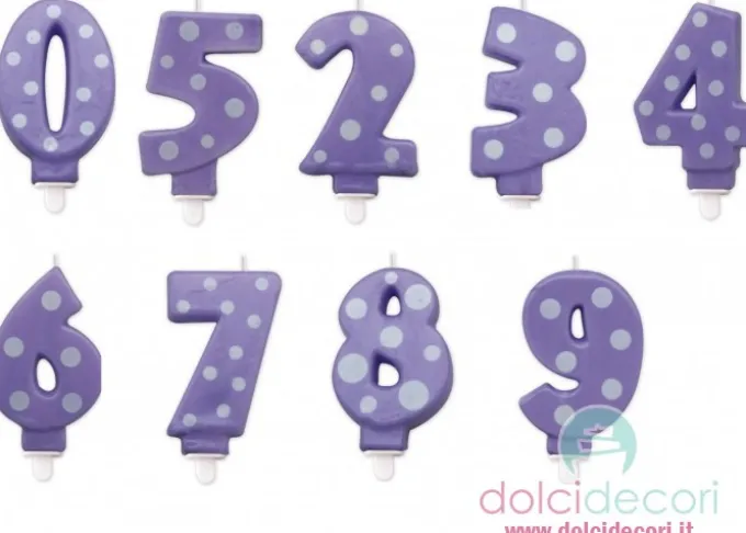 Candeline numero a pois glicine