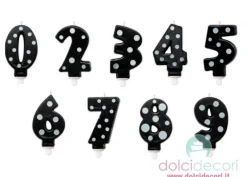 Candeline numero a pois nero