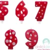 Candeline numero a pois rosso
