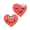 Cuore di zucchero rosso con viso