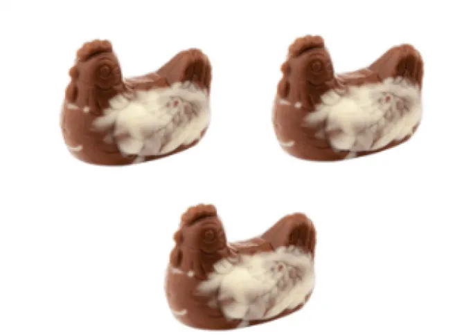 Decorazione galline cioccolato