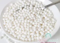 Sfere zucchero bianco brillante