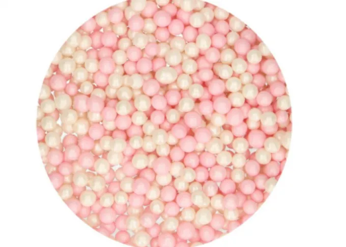 Sfere zucchero rosa/bianco