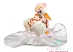 Topper cicogna con bimba