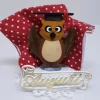 Topper Gufo in Legno Pois Auguri
