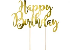 Topper Happy Birthday Oro