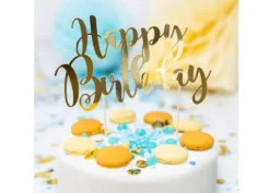 Topper Happy Birthday Oro