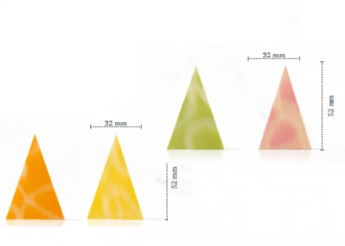 Triangoli colorati cioccolato